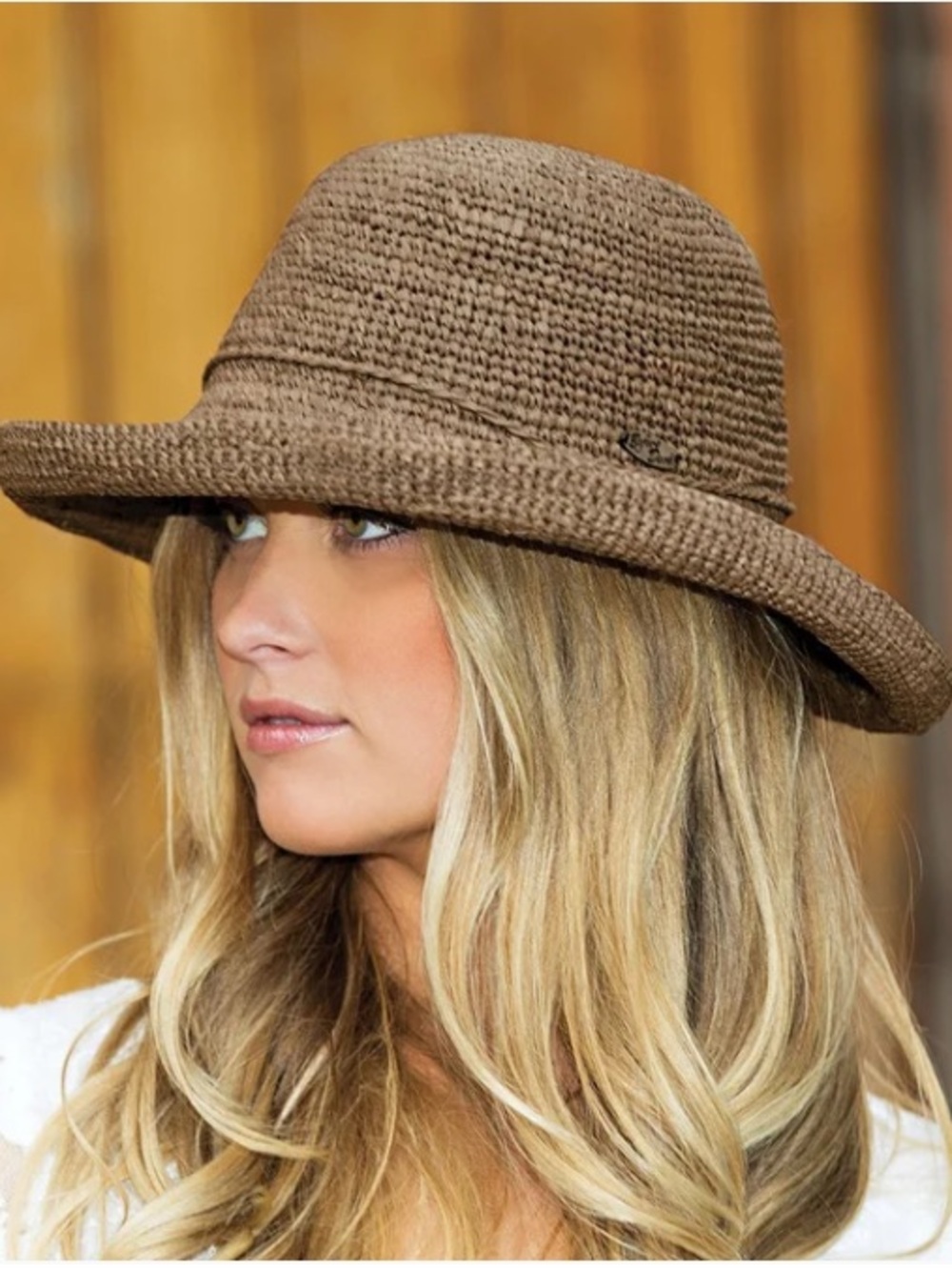 Wallaroo Catalina Hand-Crocheted Raffia Sun Hat - Brown